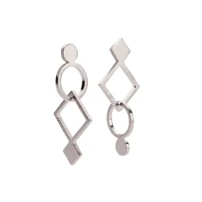 F 667 - Circle & Rectangle Mix Earrings