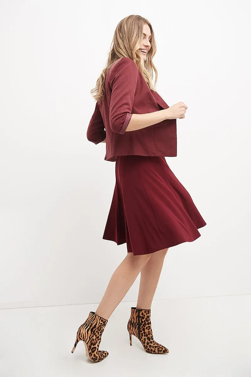 Flared Business Dress with 3/4 Sleeves