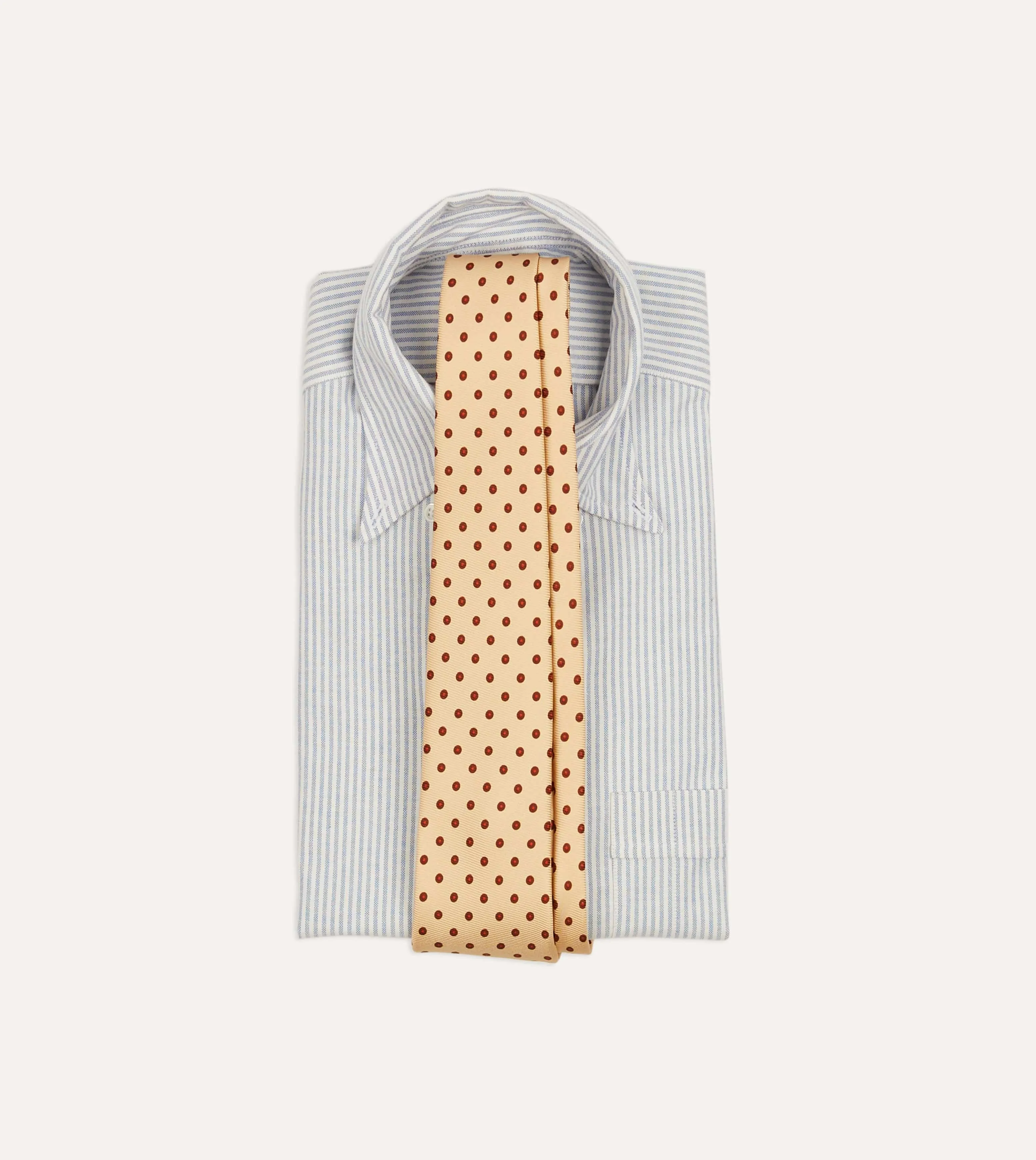 Gold Circular Dot Silk Self Tipped Tie