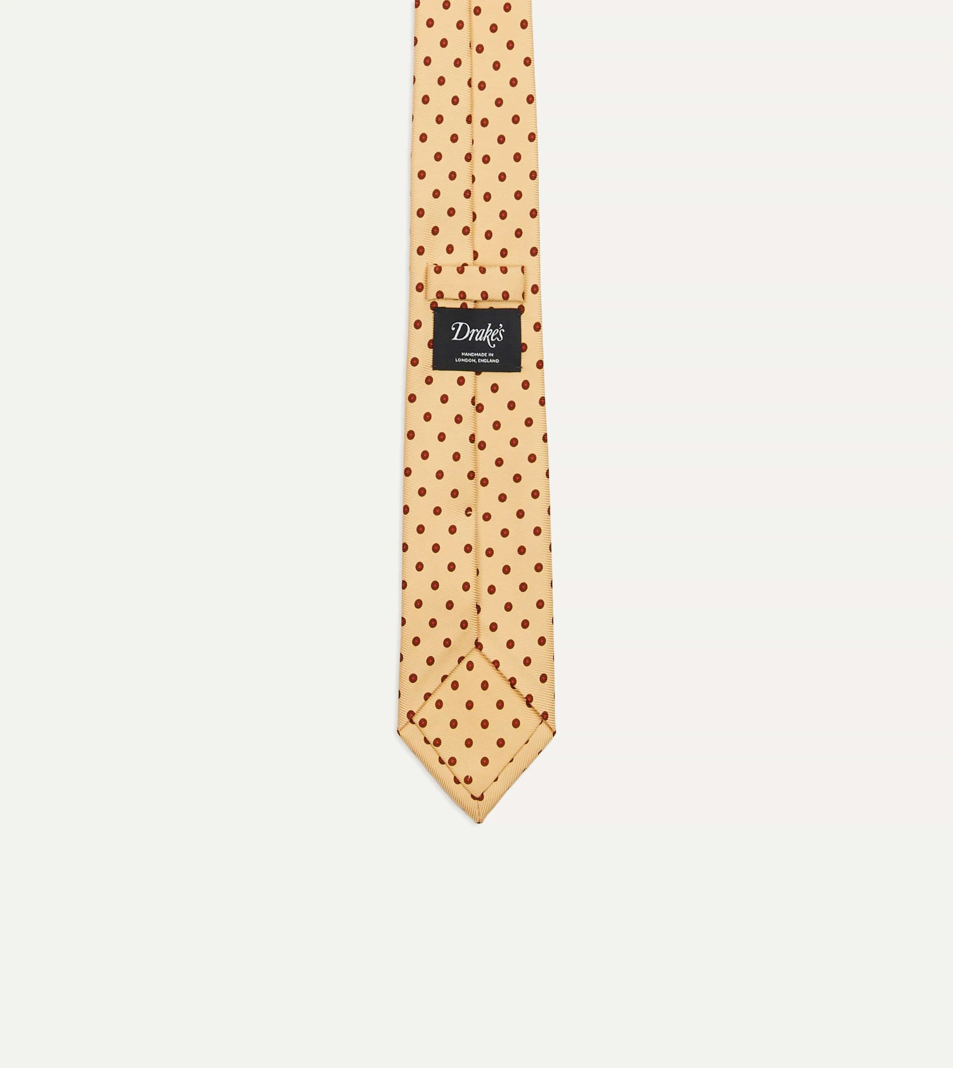 Gold Circular Dot Silk Self Tipped Tie