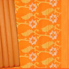 Handwoven Orange Matka Silk Saree - 902T003880DSC