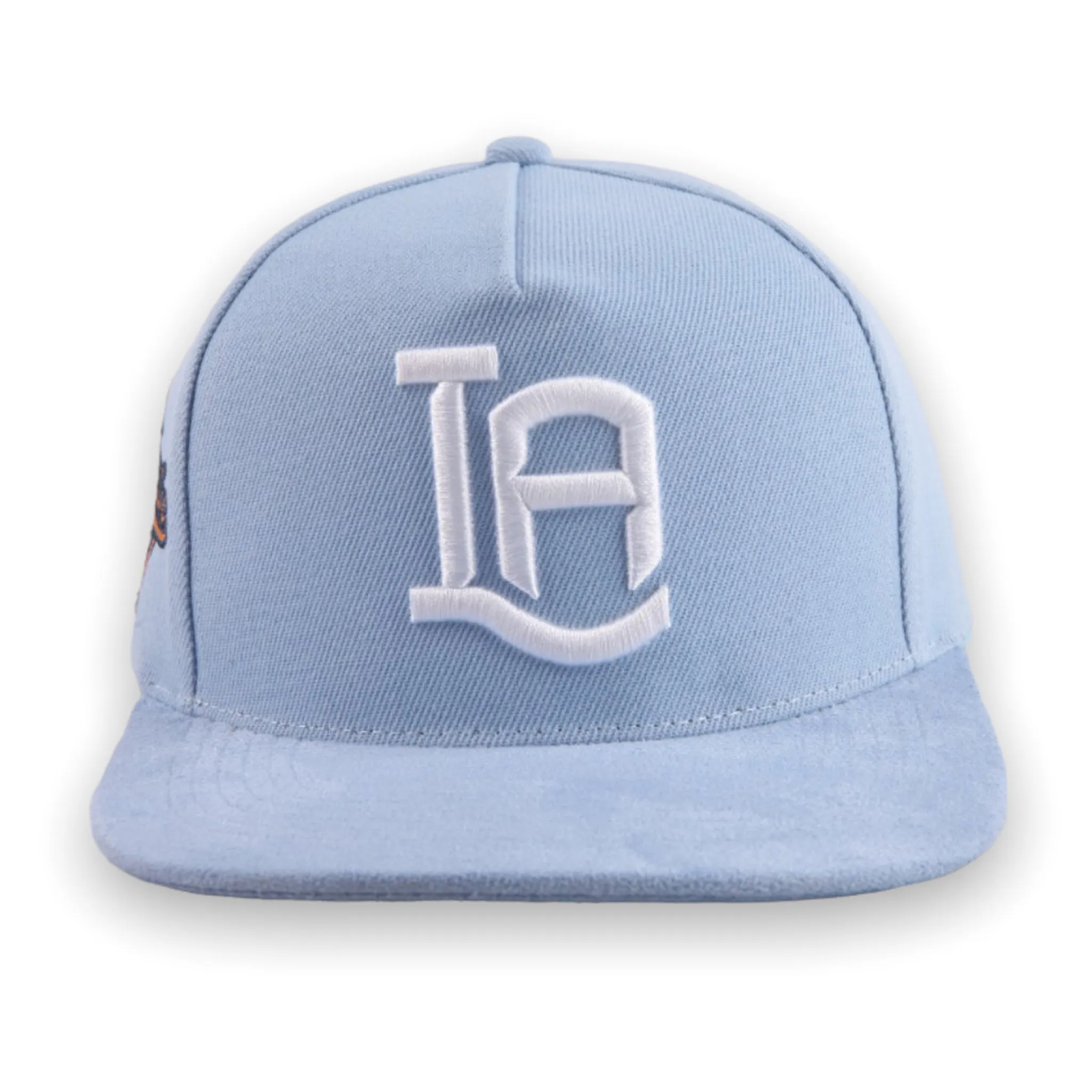 LA World Series Snapback- Carolina Blue Suede