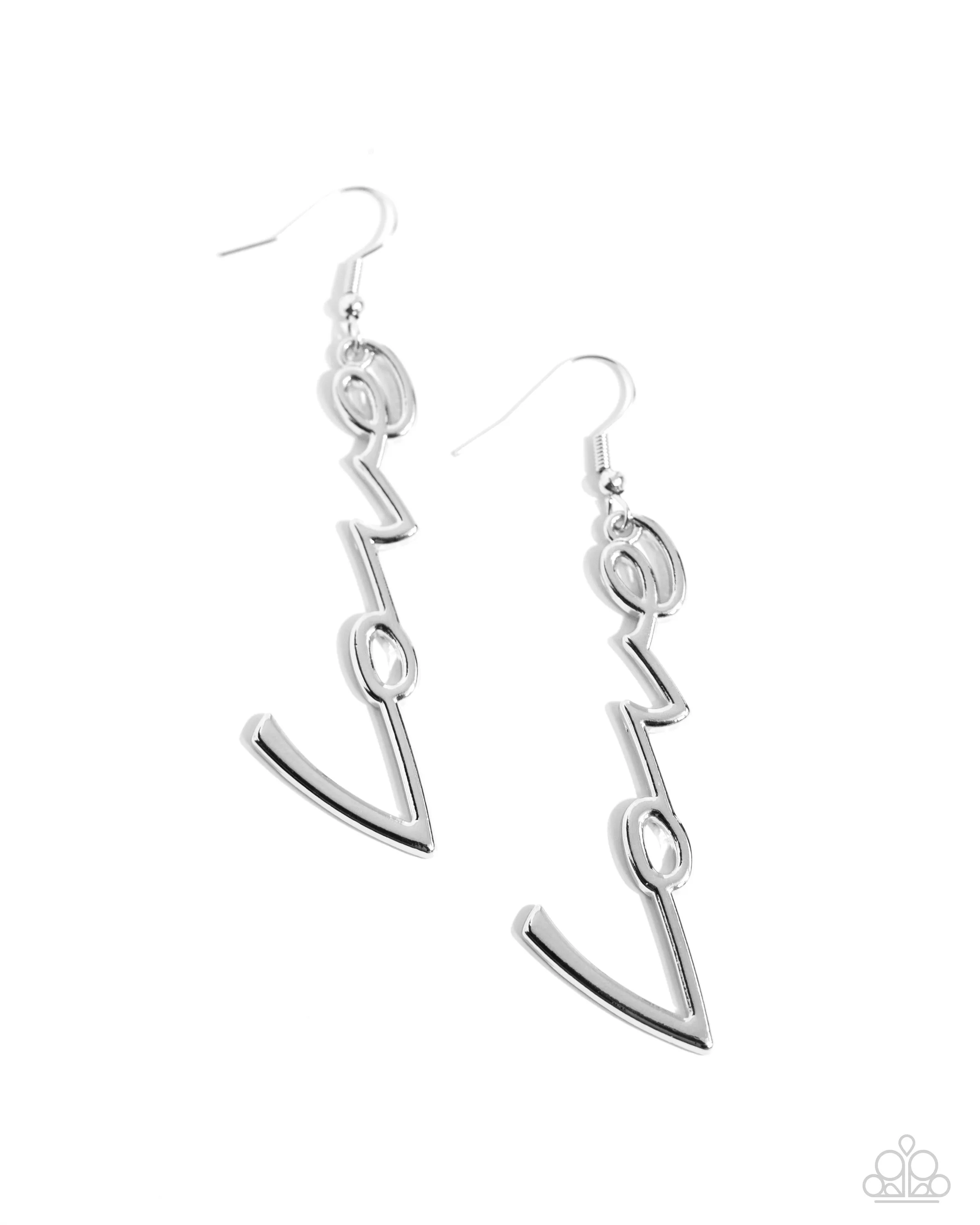 Light-Catching Letters Silver-Earrings