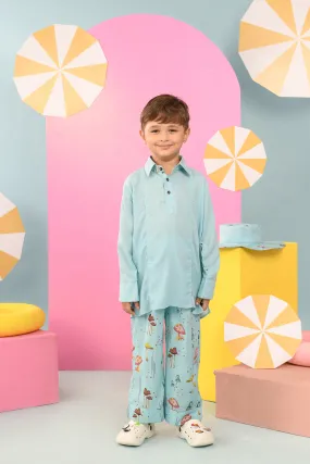 Mellea- Blue Kurta & Pant Set For Boys