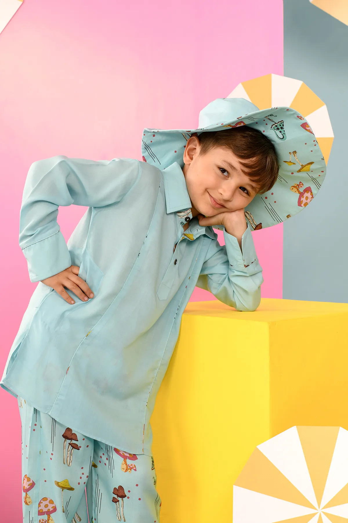 Mellea- Blue Kurta & Pant Set For Boys