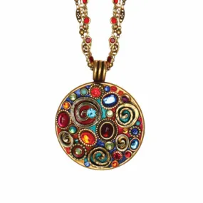 Michal Golan Colorful Large Spiral Pendant Necklace