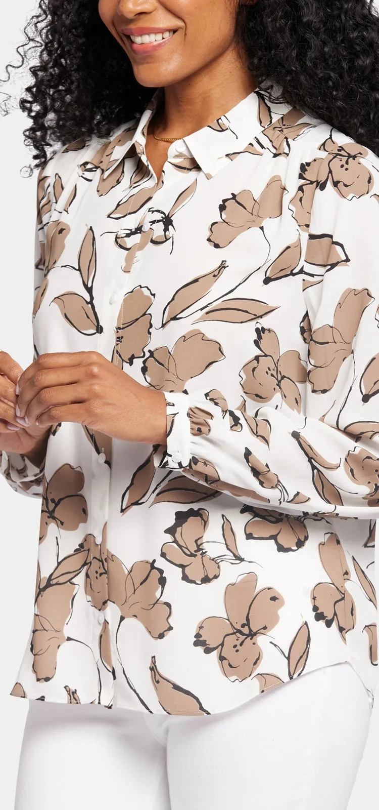 Modern Blouse in Bloemenprint | Lotus Land