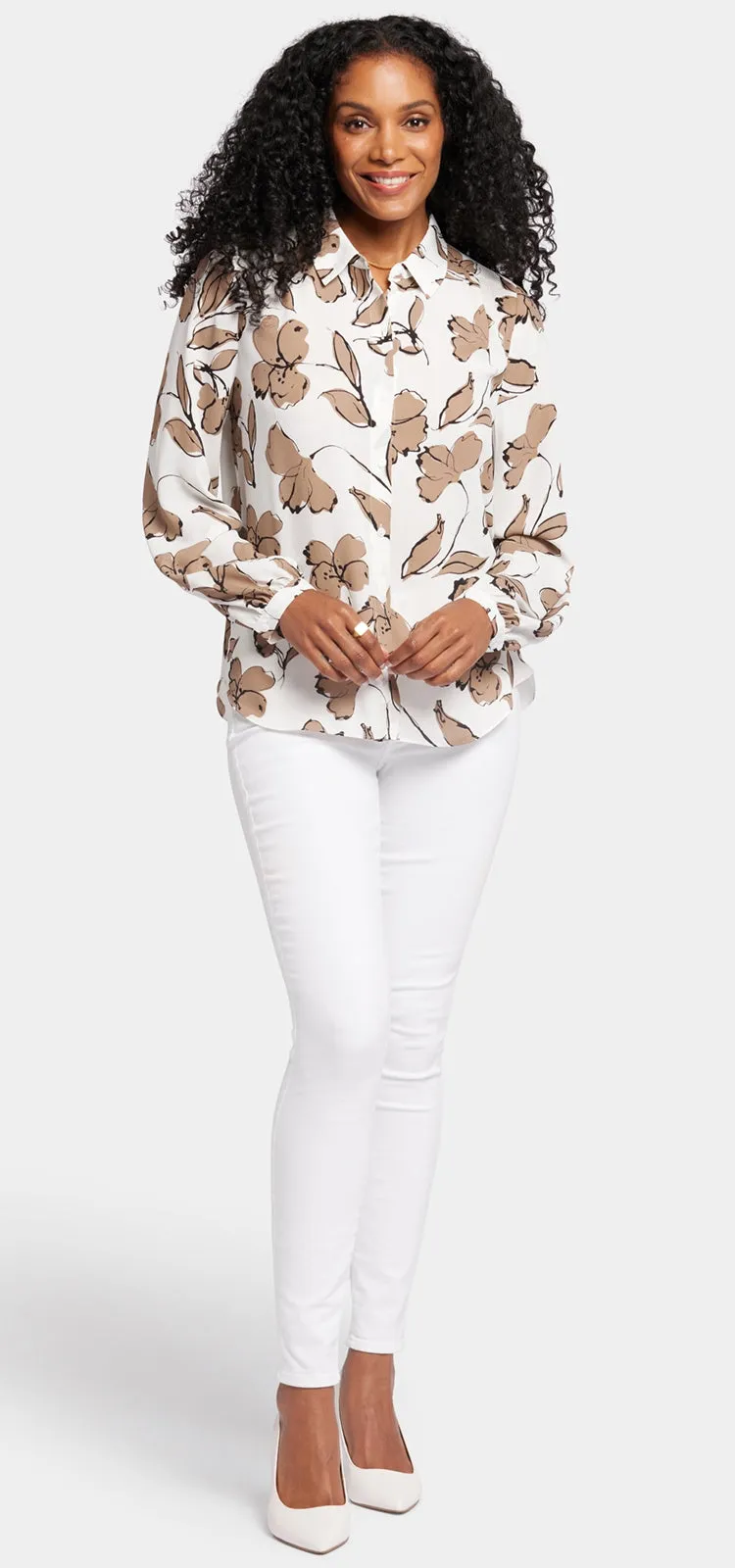 Modern Blouse in Bloemenprint | Lotus Land