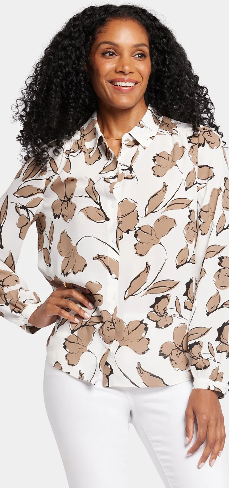 Modern Blouse in Bloemenprint | Lotus Land