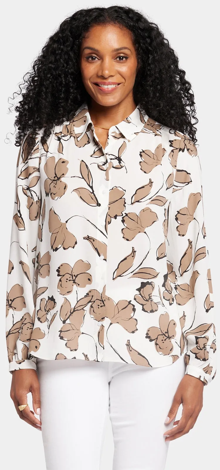 Modern Blouse in Bloemenprint | Lotus Land