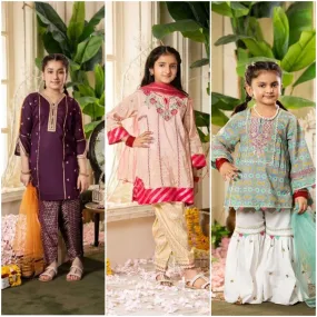 Pack of 3 FCC(1008) Printed Embroidered kids Wear