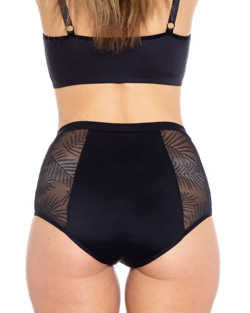 Palm Sheer Side Panel Leakproof High Waist Brief - Moderate Hold