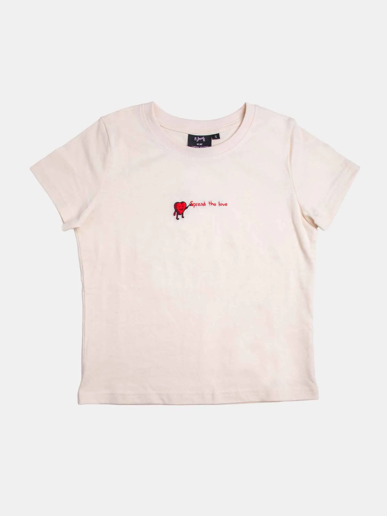 Palmah Spread The Love Organic Hemp Mini Tee - Off White