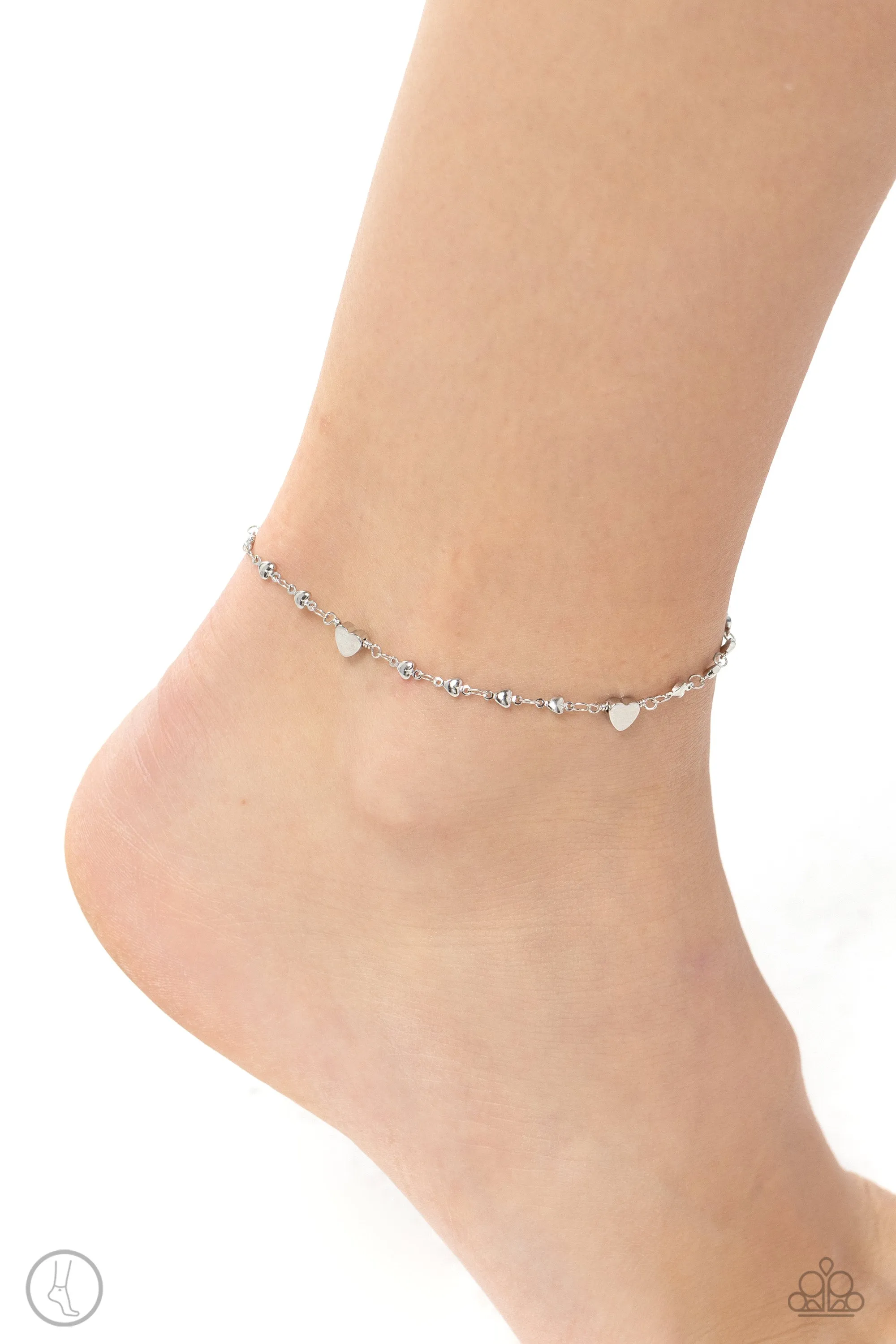 Paparazzi Highlighting My Heart Silver Anklet Bracelet