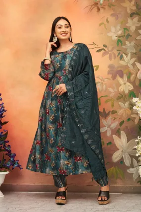 Party wear Chanderi Women Kurta suit