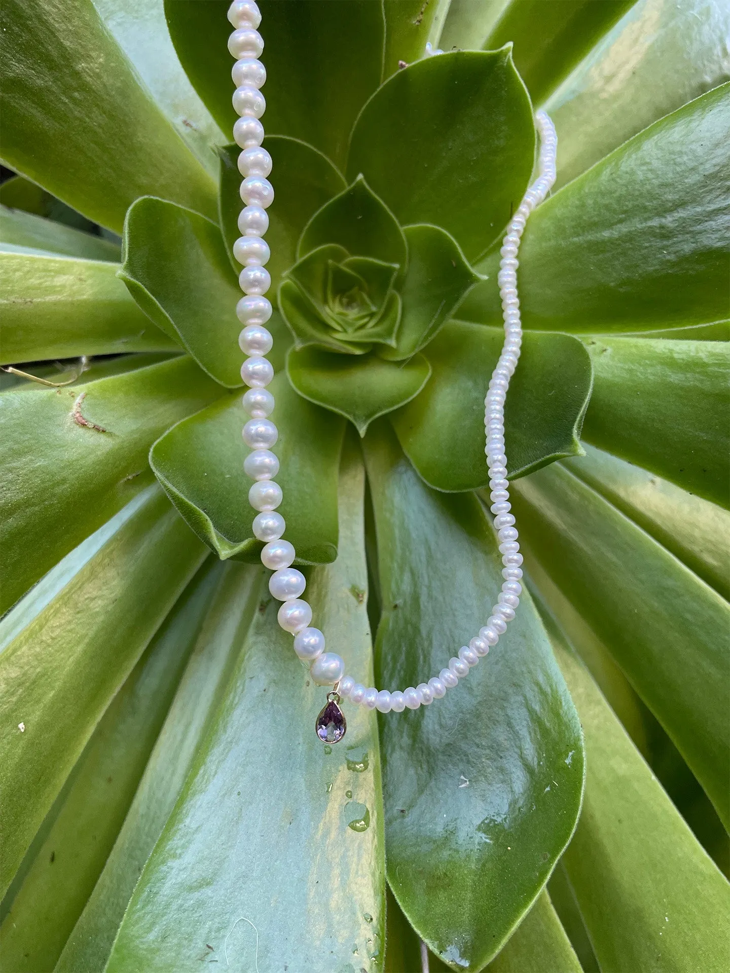 Pearl Gem Drop Necklace