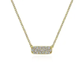 Petite Diamond Bar Necklace in Yellow Gold