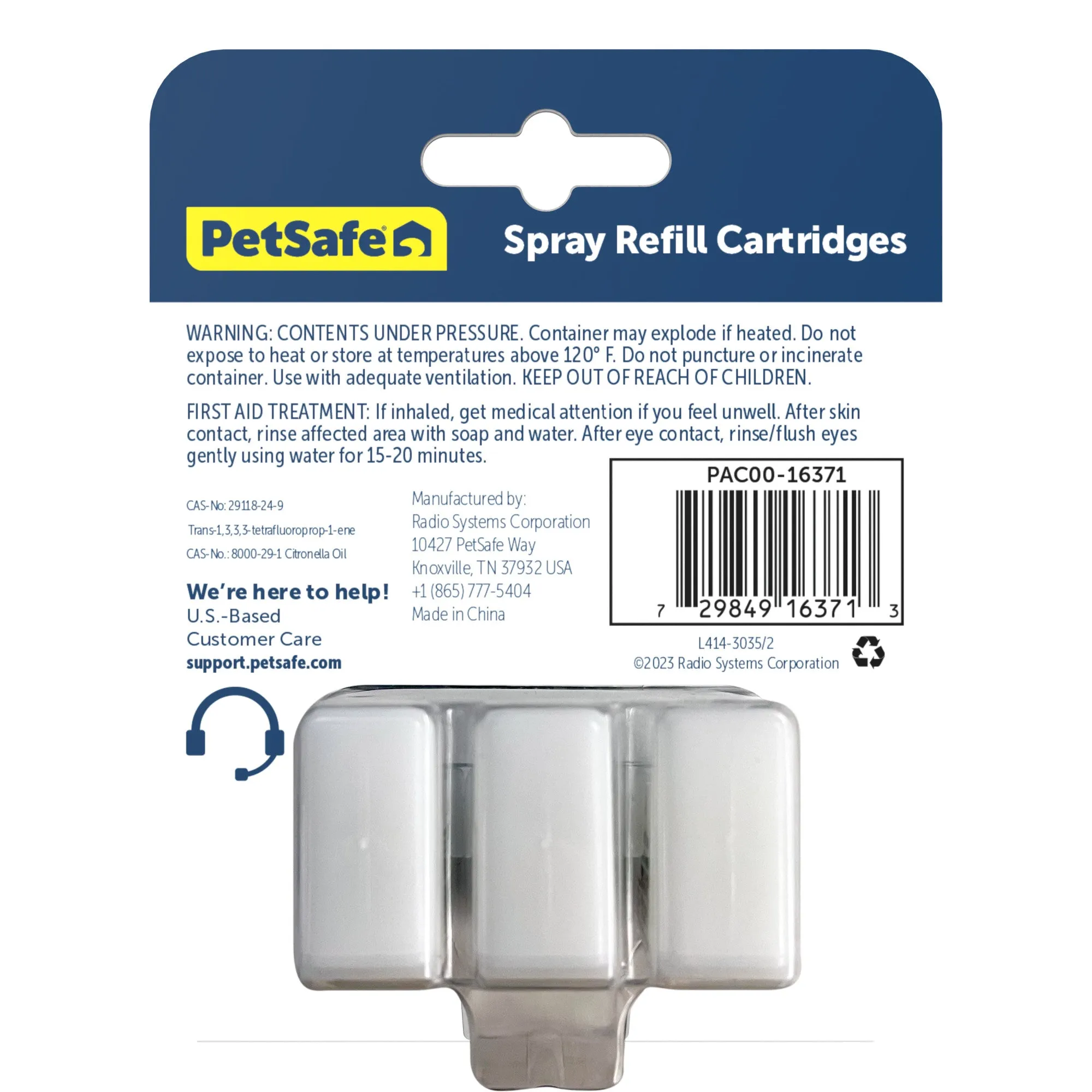 PetSafe Spray Refill Cartridge, Citronella, 3-Pack