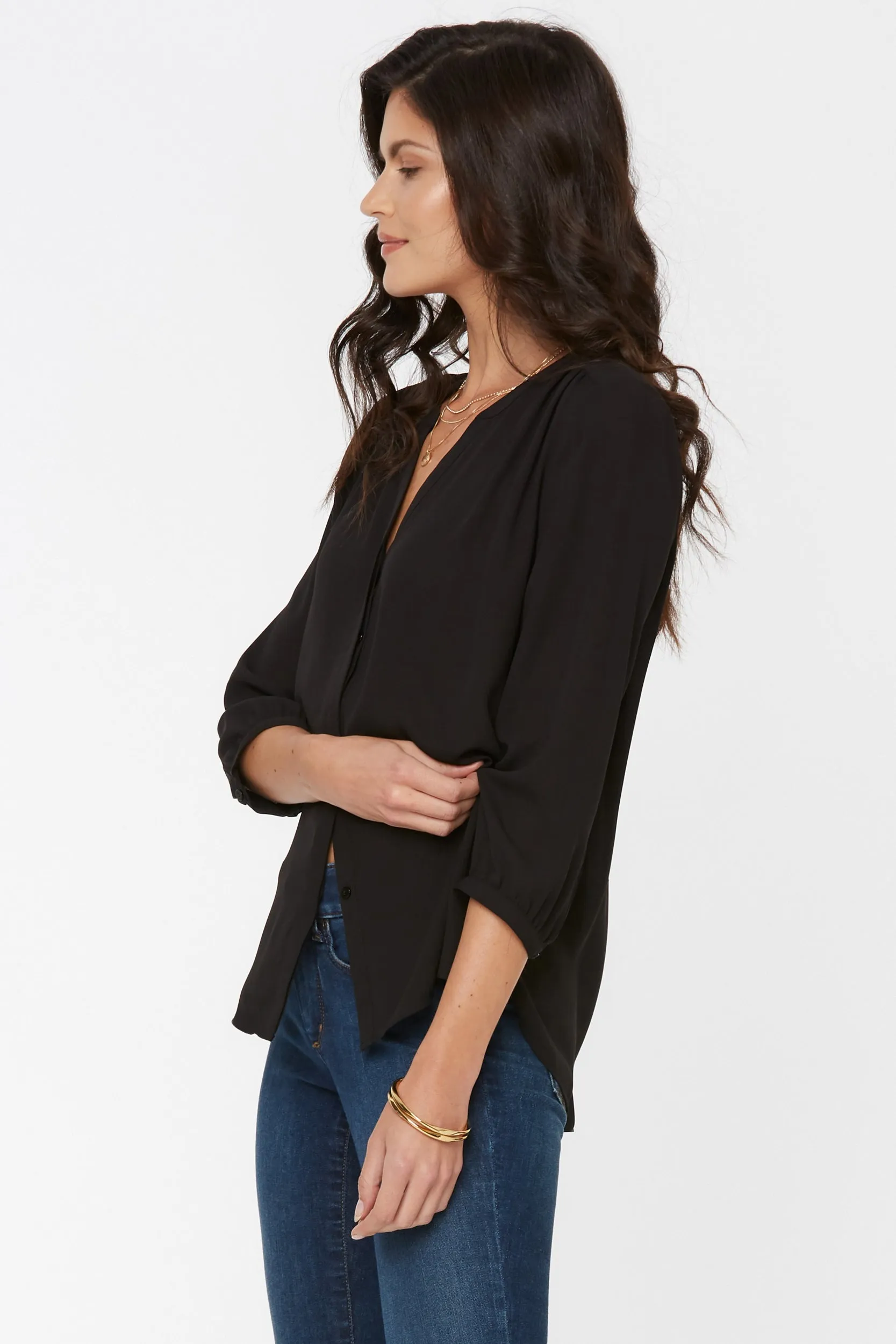 Pintuck Blouse Zwart | Black