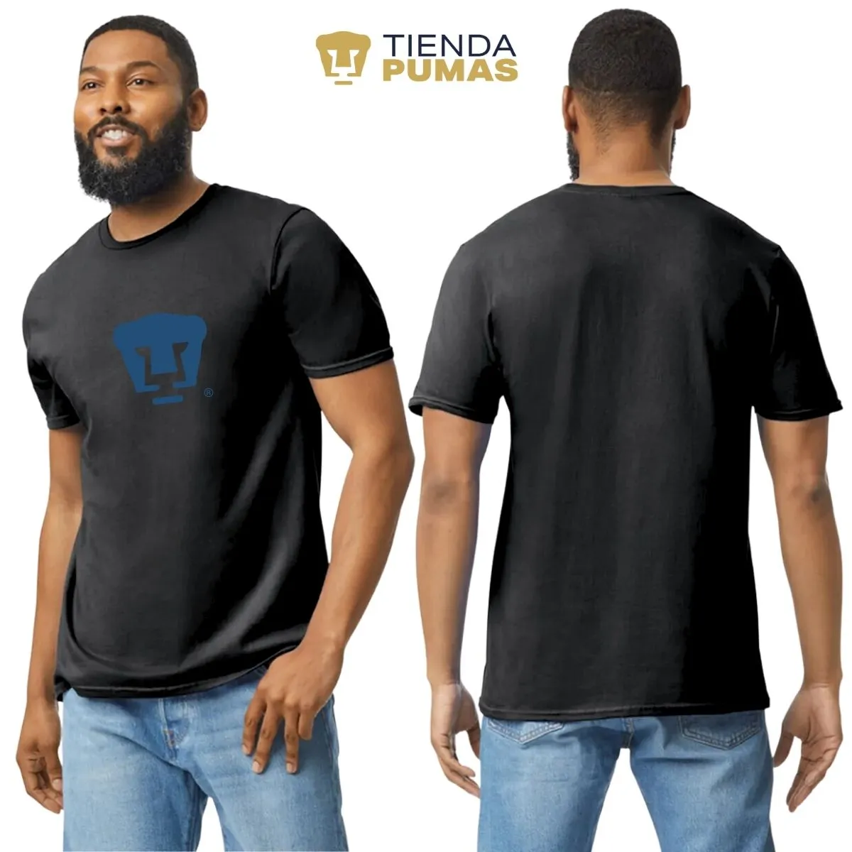 Playera Hombre Pumas UNAM Azul Logo Vinil