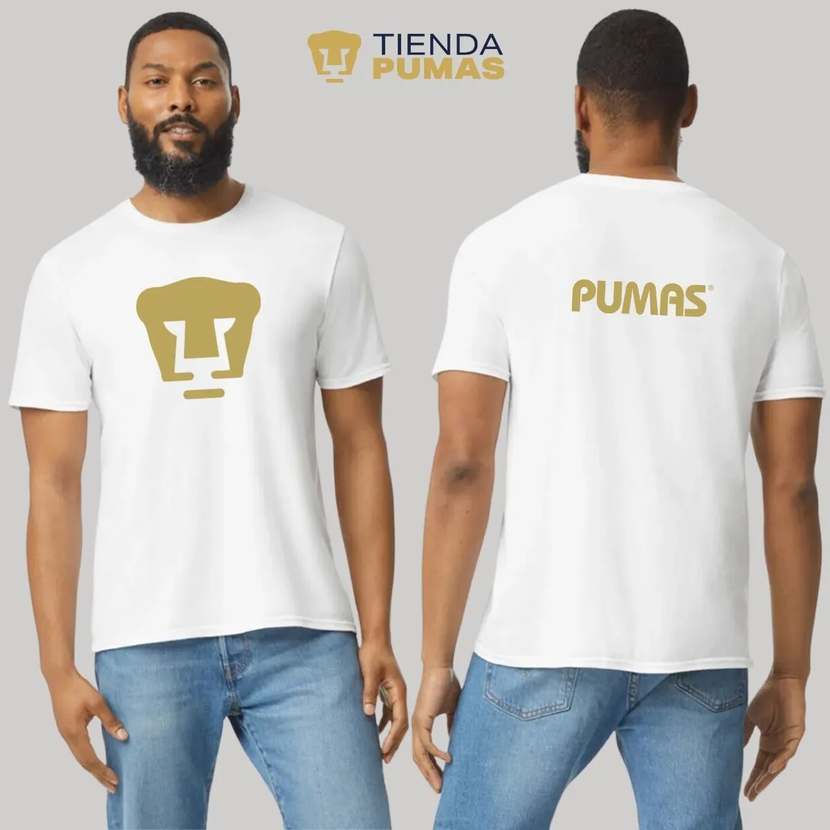 Playera Hombre Pumas UNAM Logo Dorado Vinil