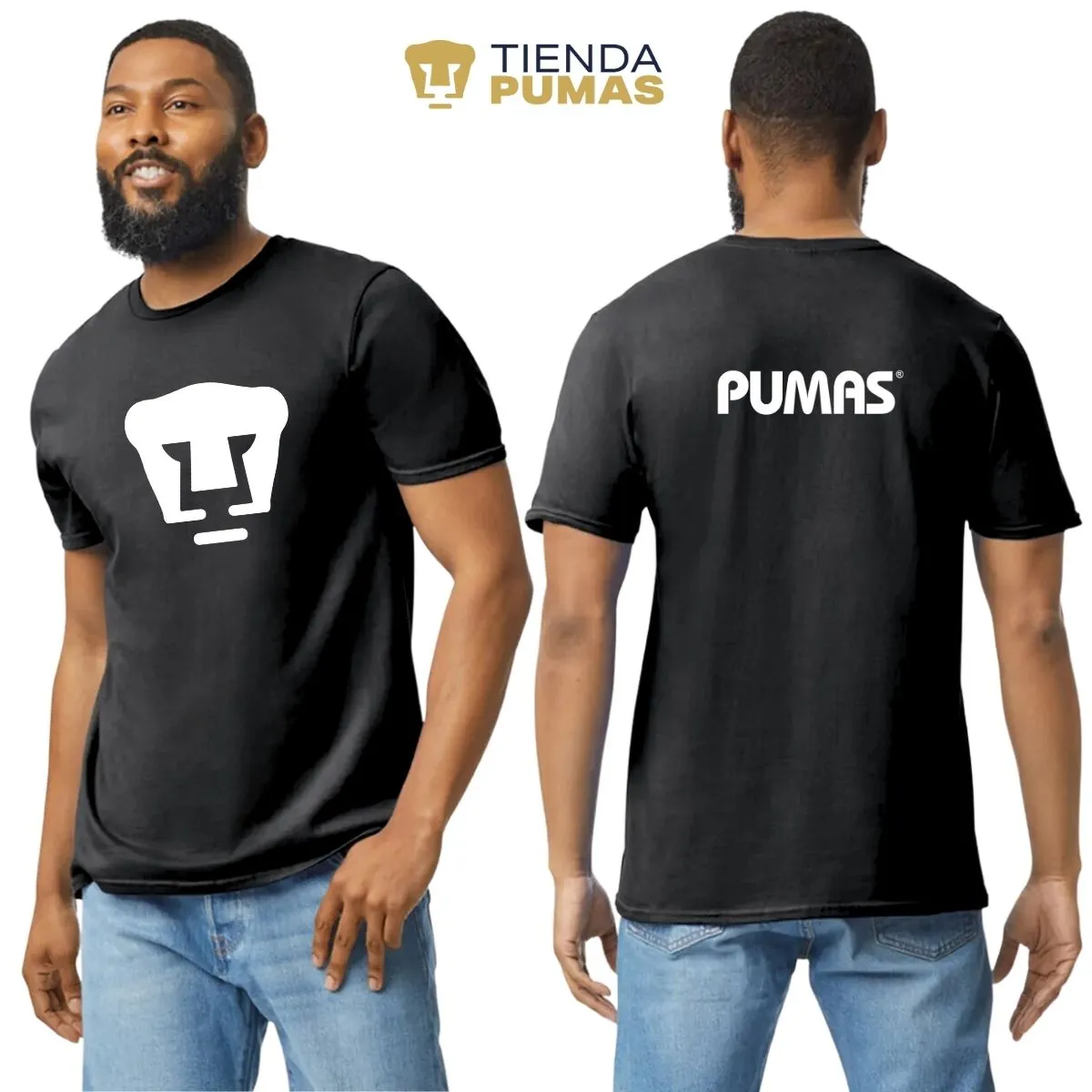 Playera Hombre Pumas UNAM Logo Monocromatico Vinil