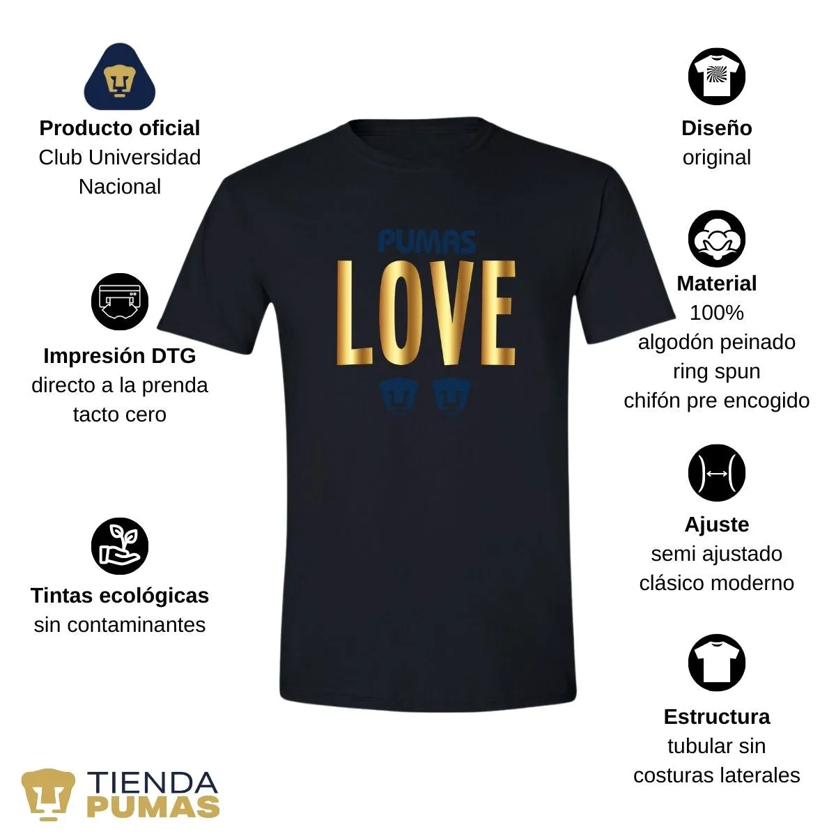 Playera Hombre Pumas UNAM Love