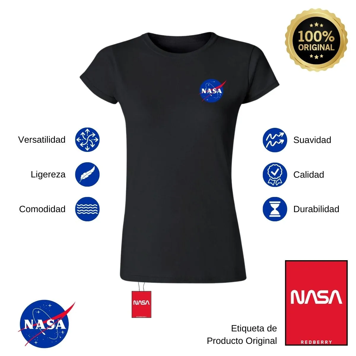 Playera Mujer Nasa Logo Espacial Escudo