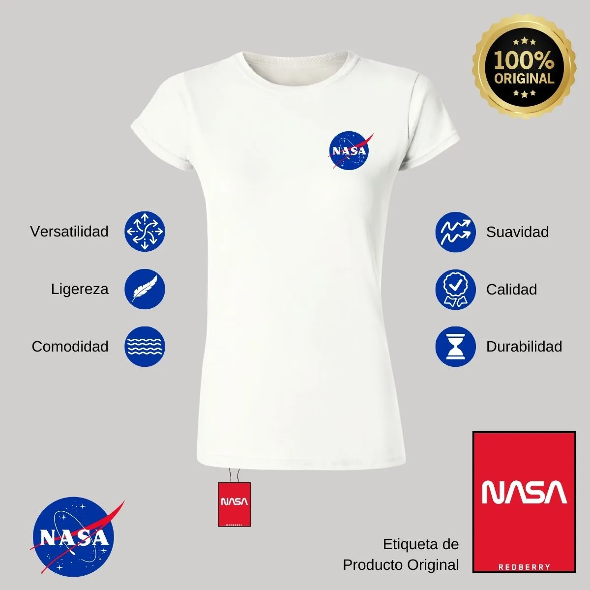 Playera Mujer Nasa Logo Espacial Escudo