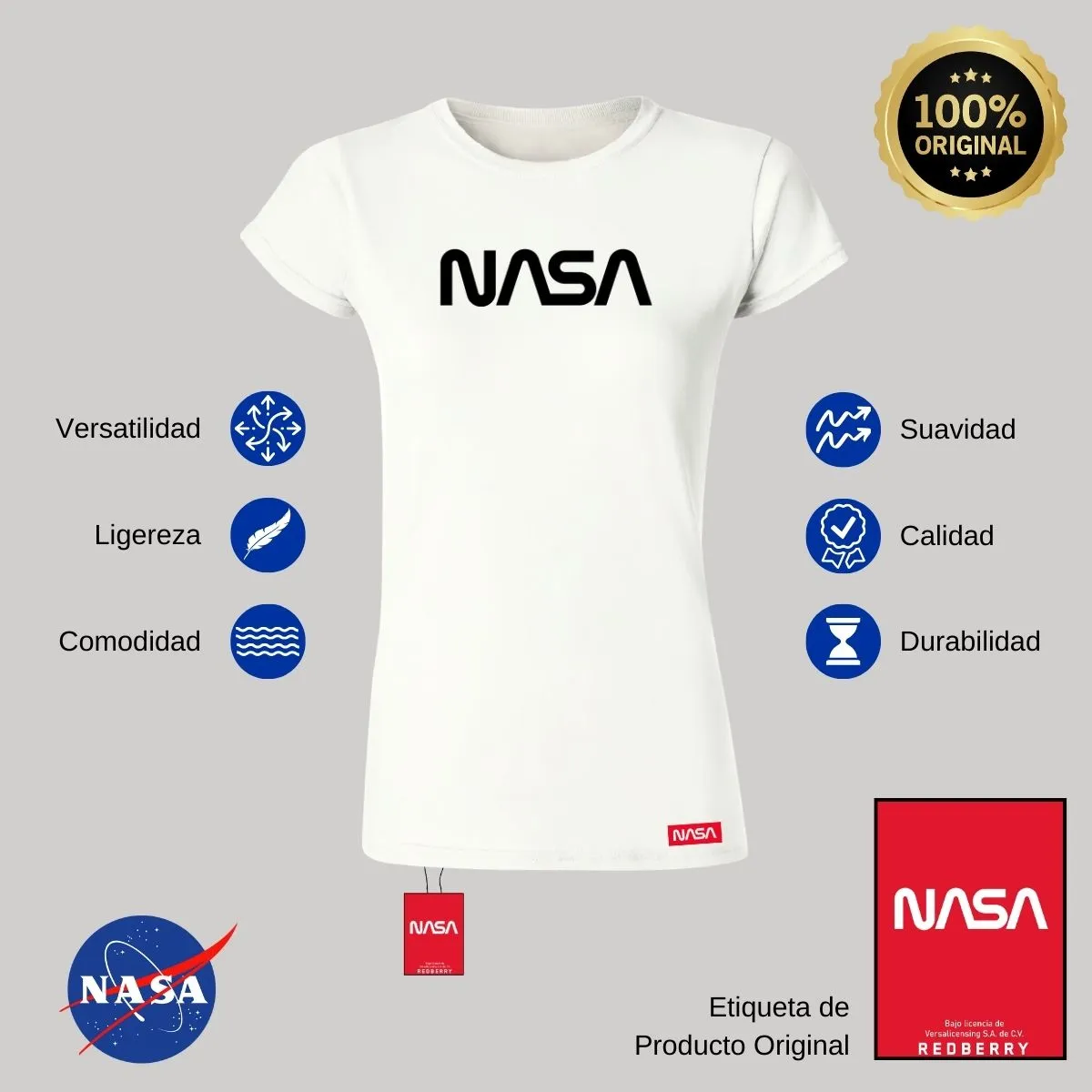 Playera Mujer Nasa Worm Mono