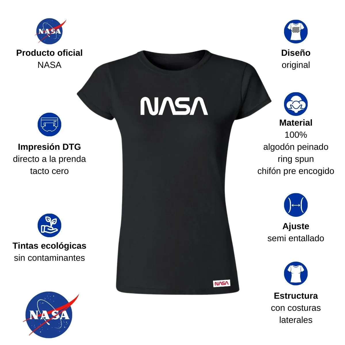 Playera Mujer Nasa Worm Mono