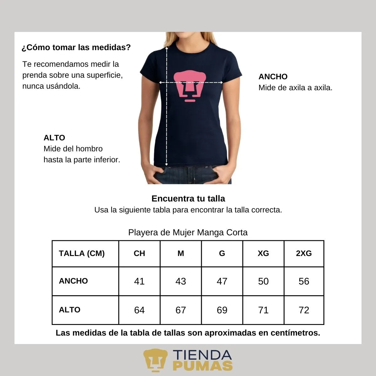 Playera Mujer Pumas UNAM Logo Rosa Vinil