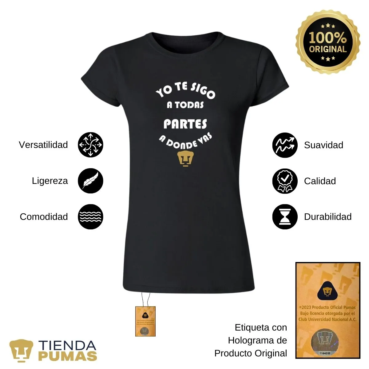 Playera Mujer Pumas UNAM te sigo