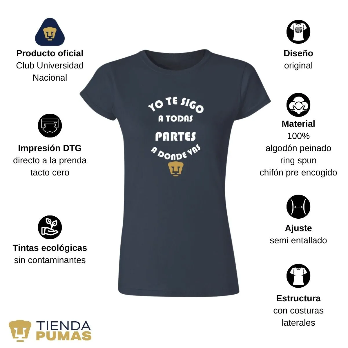 Playera Mujer Pumas UNAM te sigo