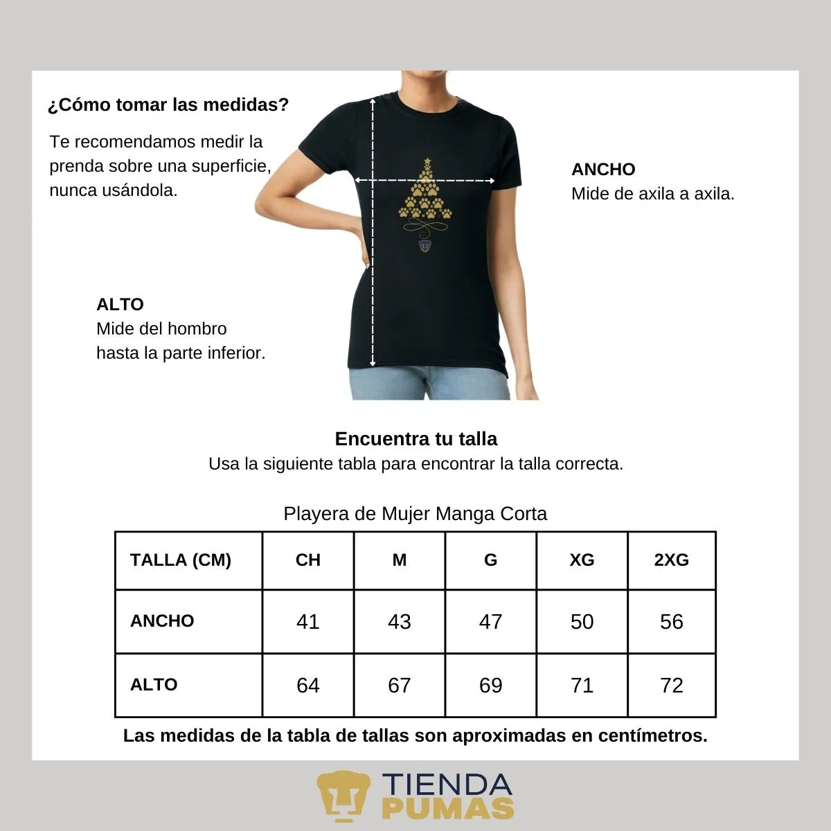 Playera Navidea Mujer Pumas UNAM rbol