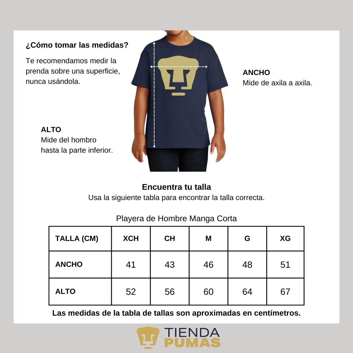 Playera Nios Pumas UNAM Logo Dorado