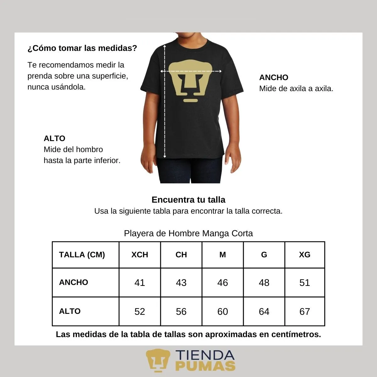 Playera Nios Pumas UNAM Logo Dorado