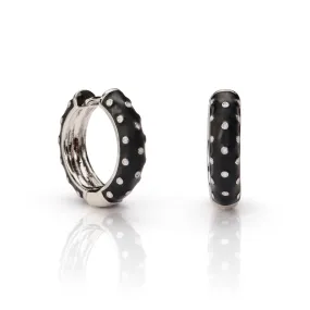 Polka Dot Hoop Earring Black