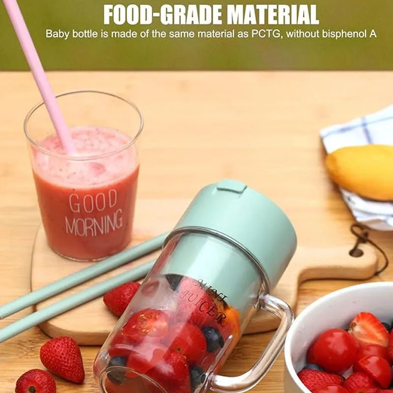 Portable Rechargeable Juicer Blender Cup With Straw