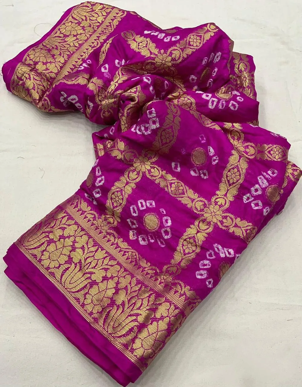 Pure Bandhej Designer Jaipuri Women Saree