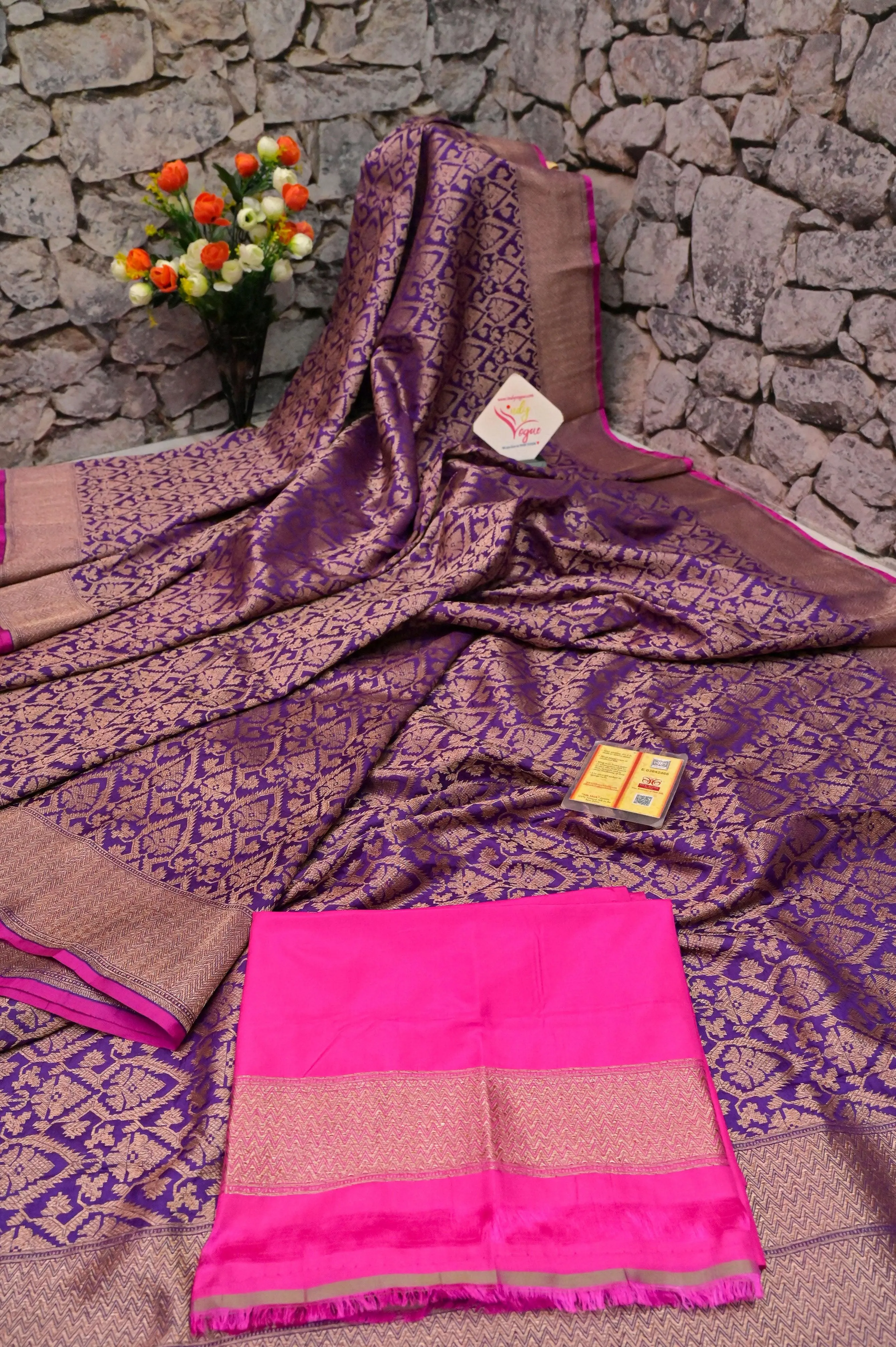 Purple Color Pure Katan Banarasi Saree with Brocade Work