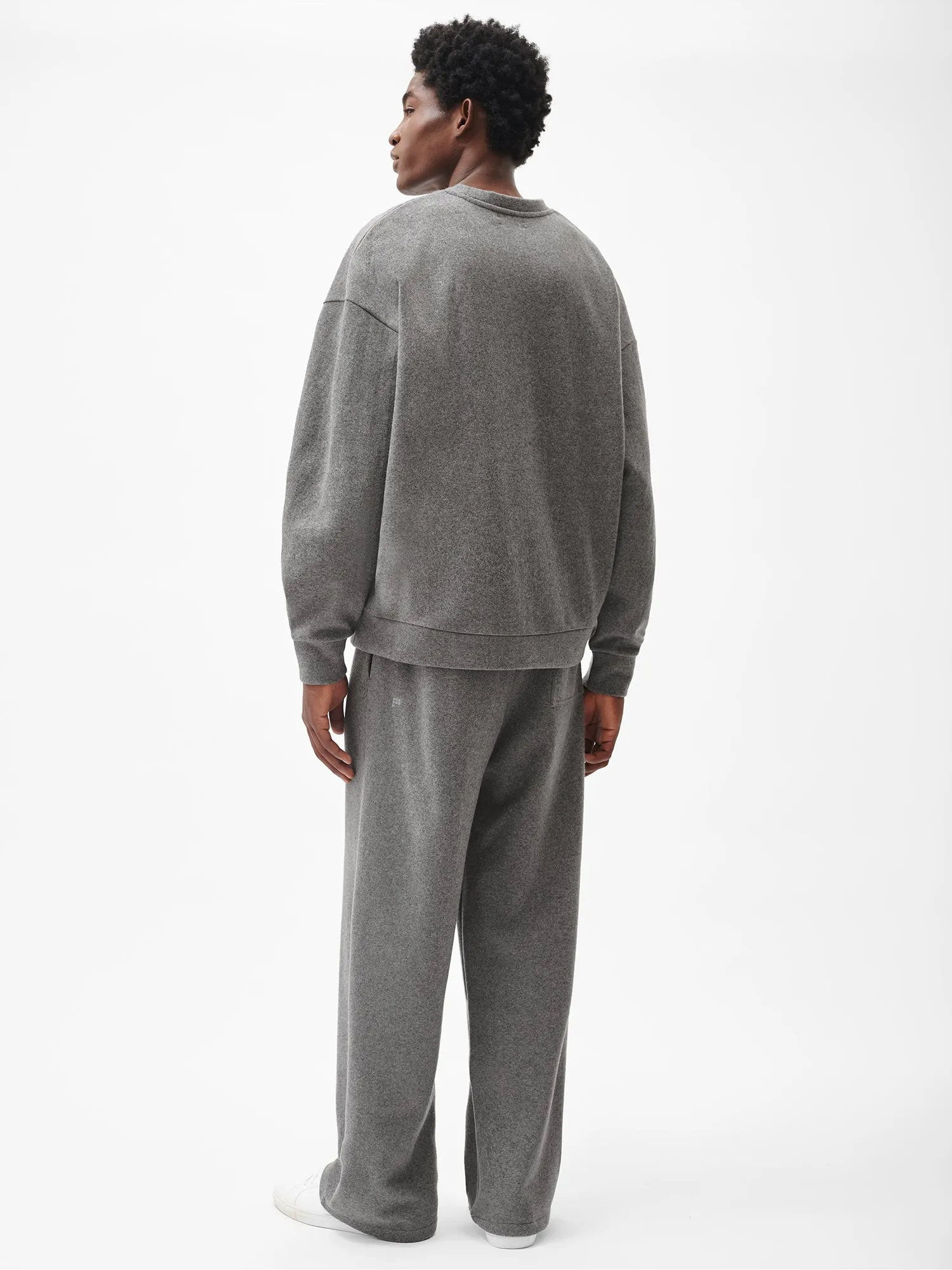 Recycled Wool Jersey Wide-Leg Track Pants—volcanic grey