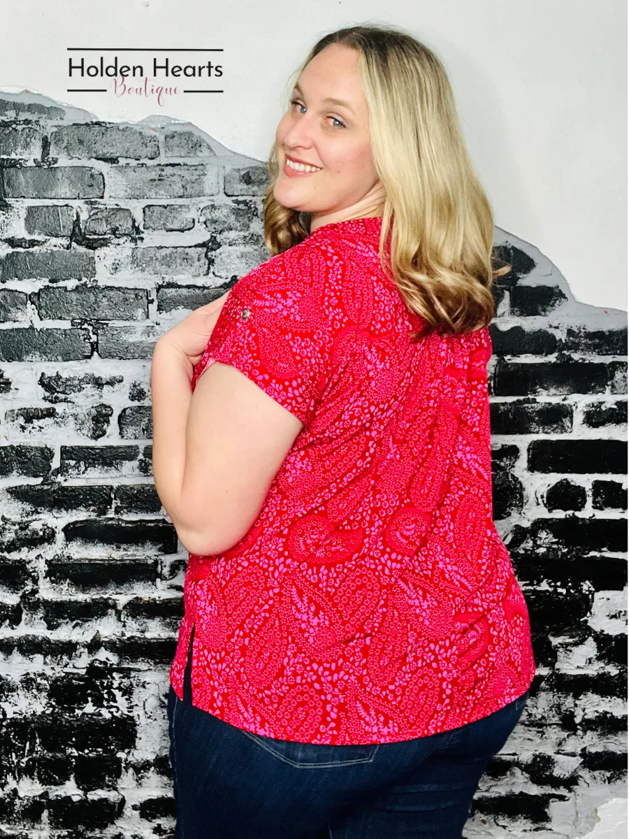 Red Paisley Lizzy Top