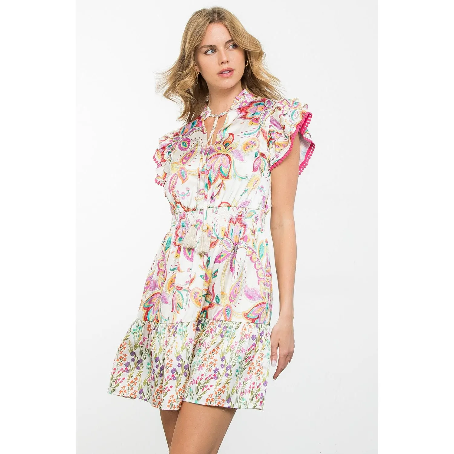 Remi Floral Paisley Print THML Dress-SALE