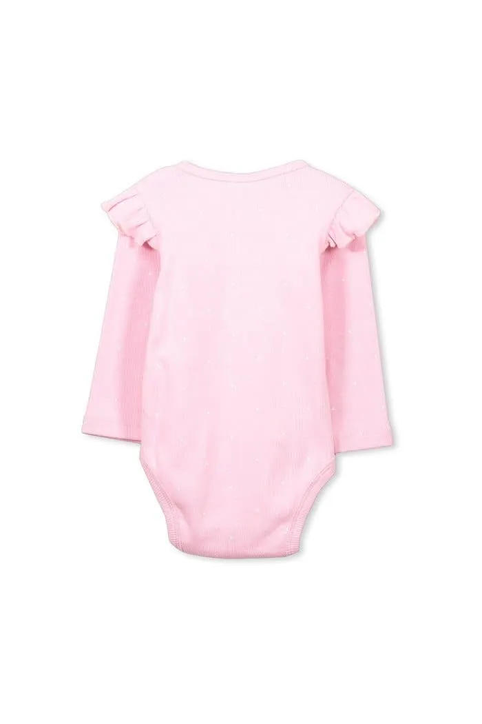 Rib Bubbysuit - Candy Pink Rib Spot (Milky Baby)