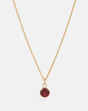 Round Galatée Pendant in 14k Yellow Gold with red Tanzanian Moyo Garnet