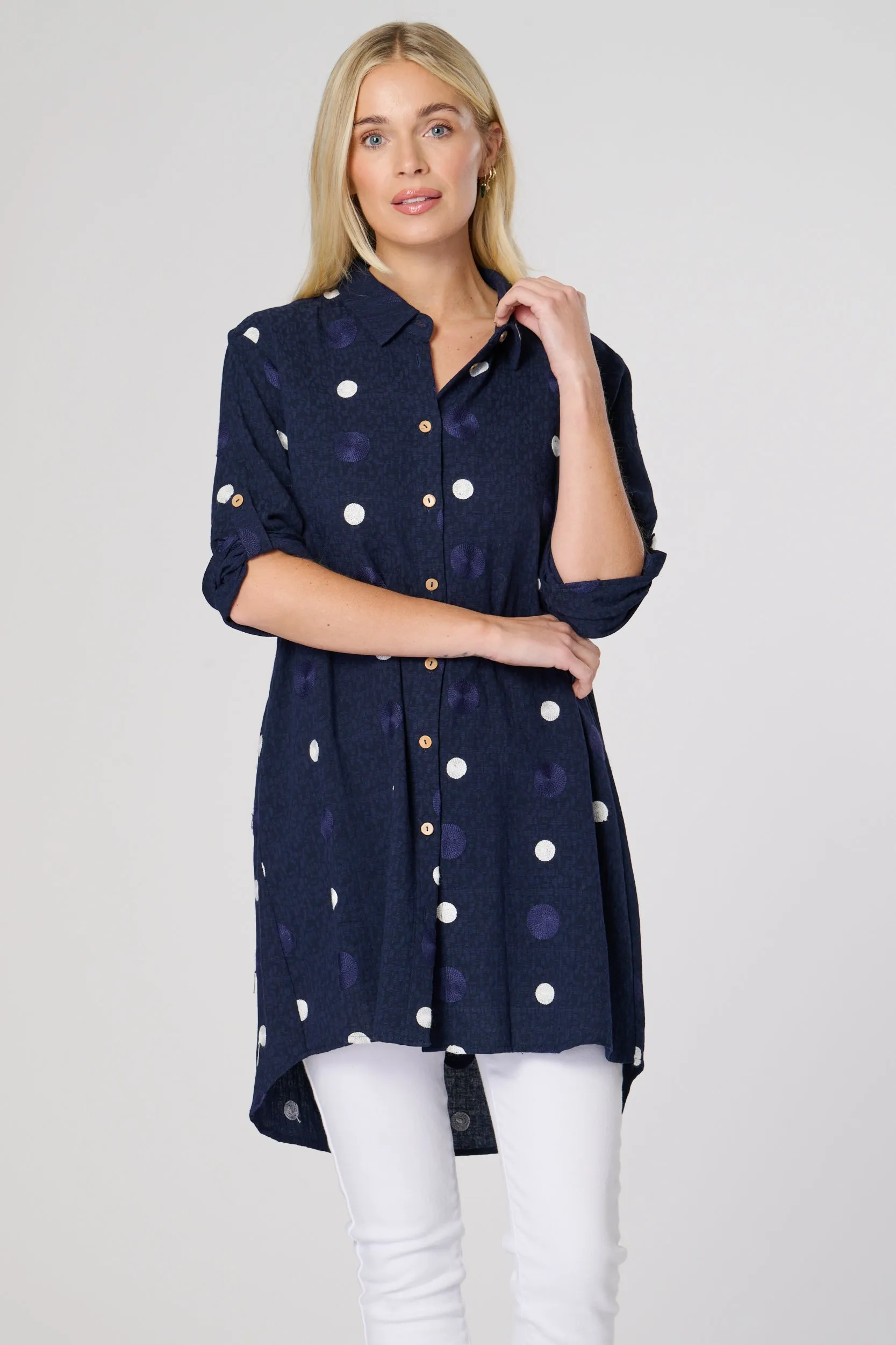 Saloos Embroidered Long Shirt