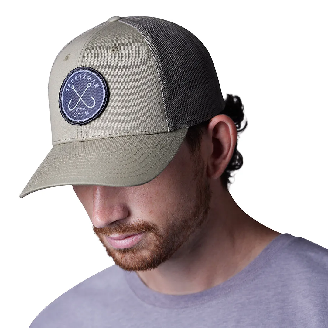 Sportsman Mesh Back Circle Hook Felt Patch Hat