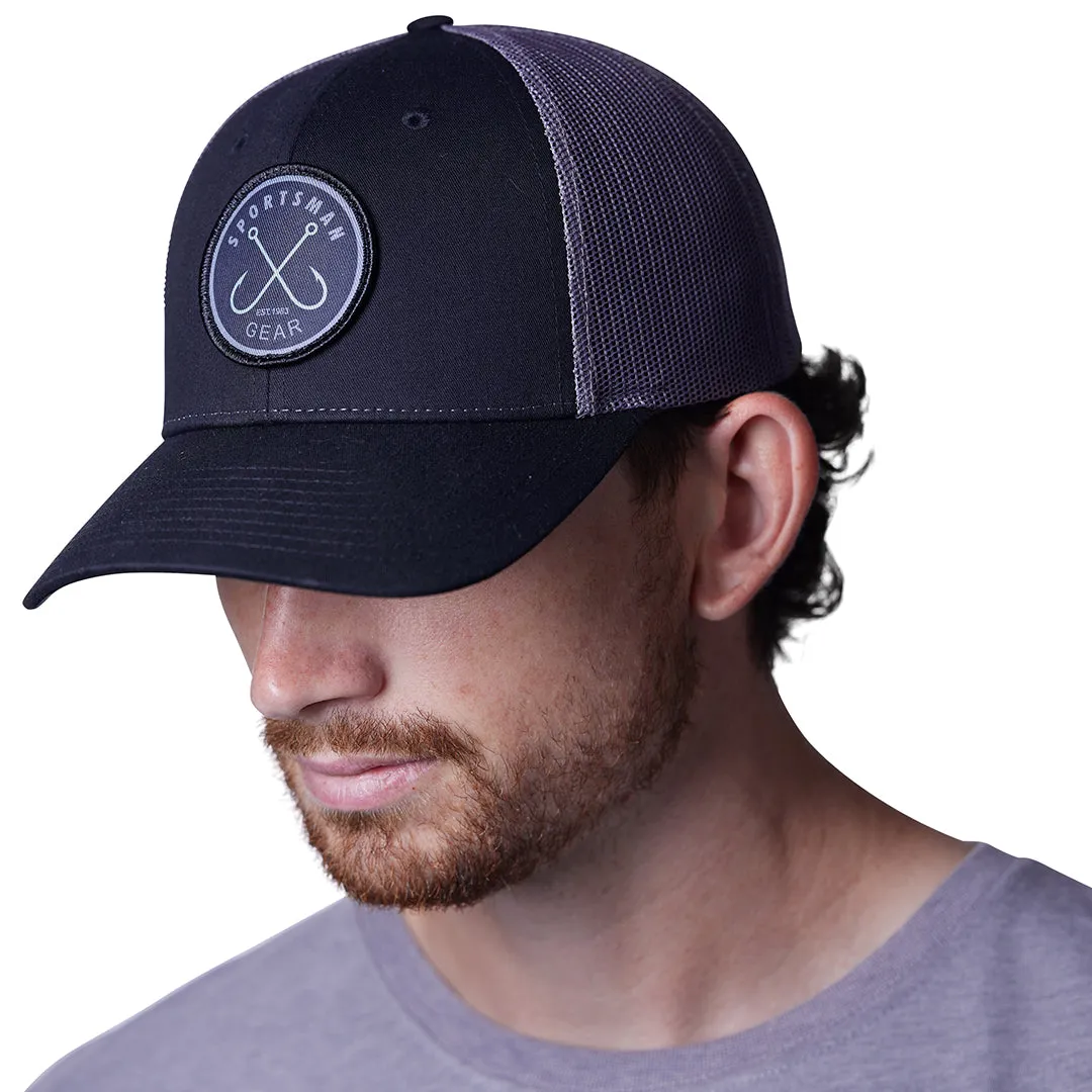 Sportsman Mesh Back Circle Hook Felt Patch Hat