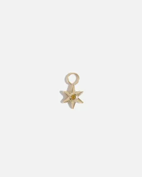 Star Charm for Hoops in Gold with Brazilian Citrine